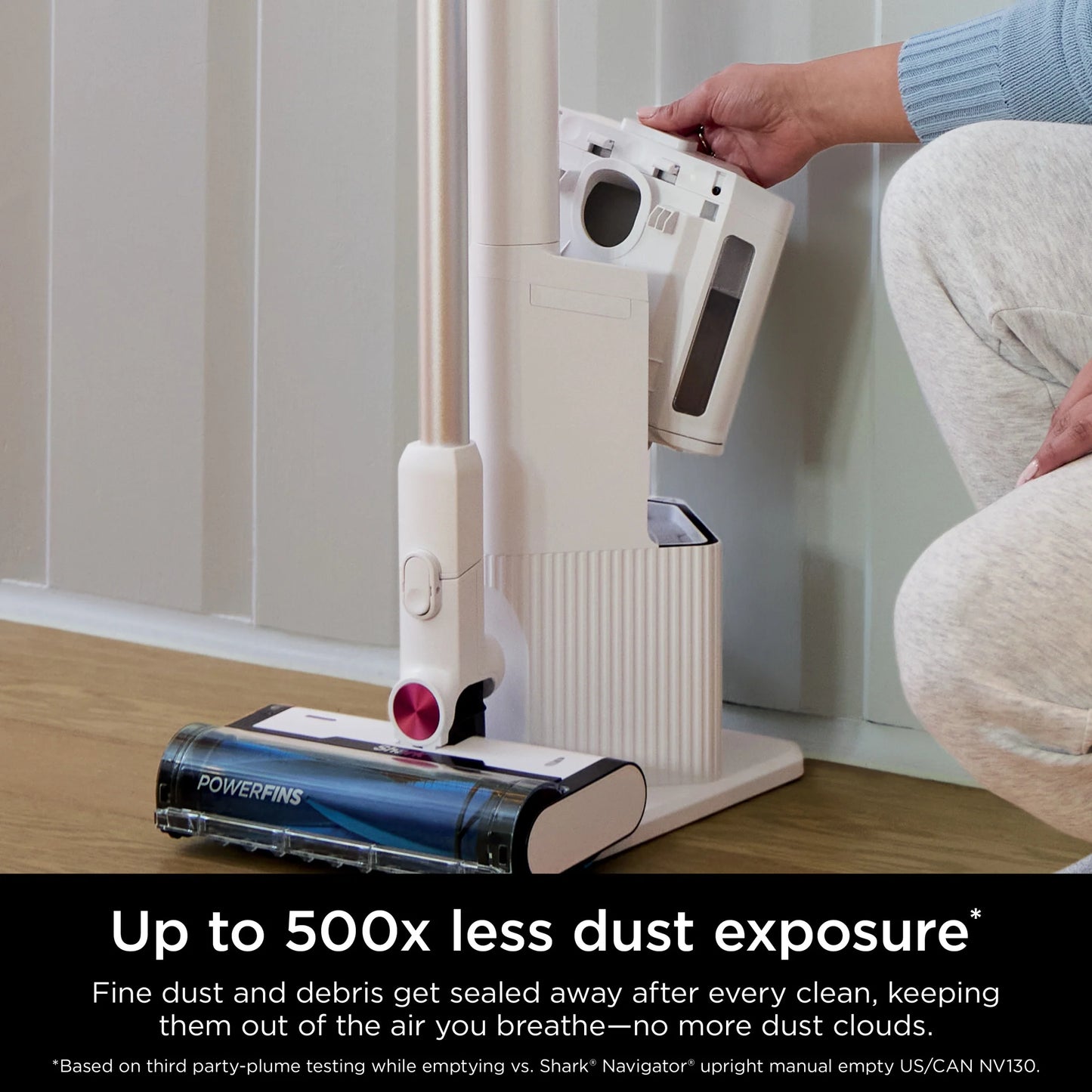 Shark Clean & Empty Cordless Stick Vacuum, Carpet and Hardfloors, Auto Empty Base, Self Cleaning Brushroll, HEPA Filter, BU3120 White