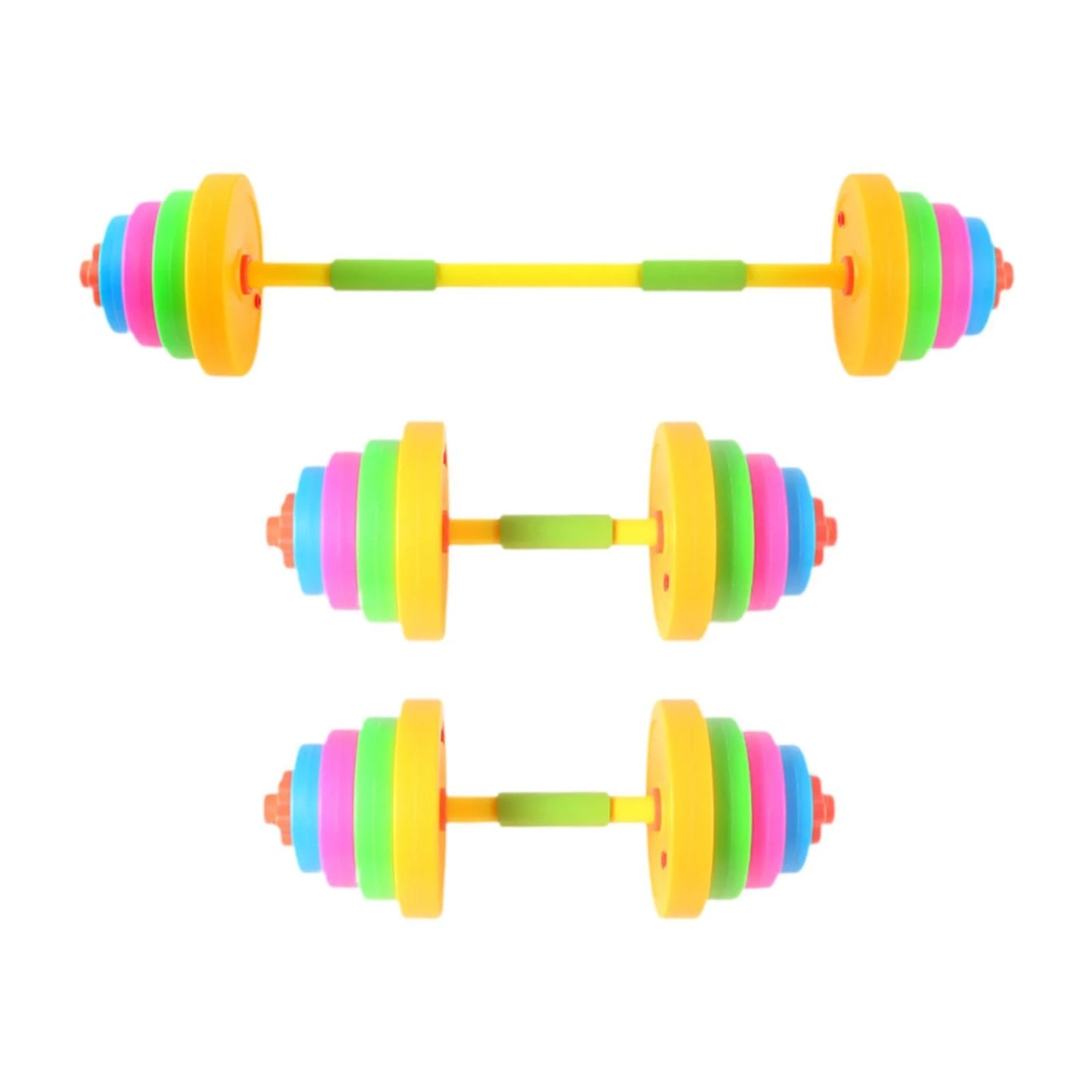 Almencla Kids Toys Dumbbells Children Barbell Bodybuilding Adjustable Weight Gym Toys Light Colors