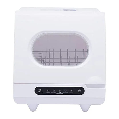 White Desktop Dishwasher, 1200W Compact Automatic Dishwasher, 5 Washing Programs Display 360�� Spray Arm, 72 �� C Hot Water Rotary Cleaning, Suitable for Apartment/Office/Kitchen/RV