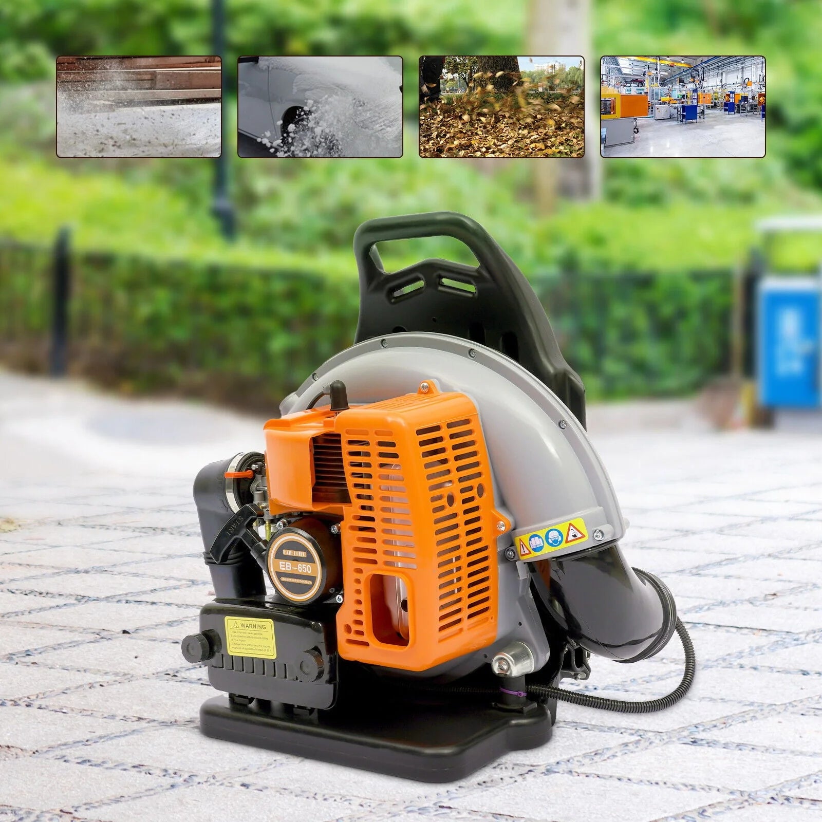 Miumaeov 63CC 2-Stroke Backpack Leaf Blower Gas Powered Backpack Grass Lawn Blower Leaf Blowers for Yard Road Cleaning Garden Lawn Care Tools