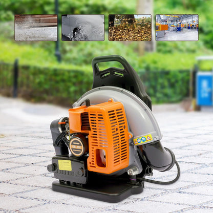 Miumaeov 63CC 2-Stroke Backpack Leaf Blower Gas Powered Backpack Grass Lawn Blower Leaf Blowers for Yard Road Cleaning Garden Lawn Care Tools