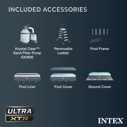 INTEX 32ft x 16ft x 52in Ultra XTR Above Ground Pool & Deluxe Maintenance Cleaning Kit
