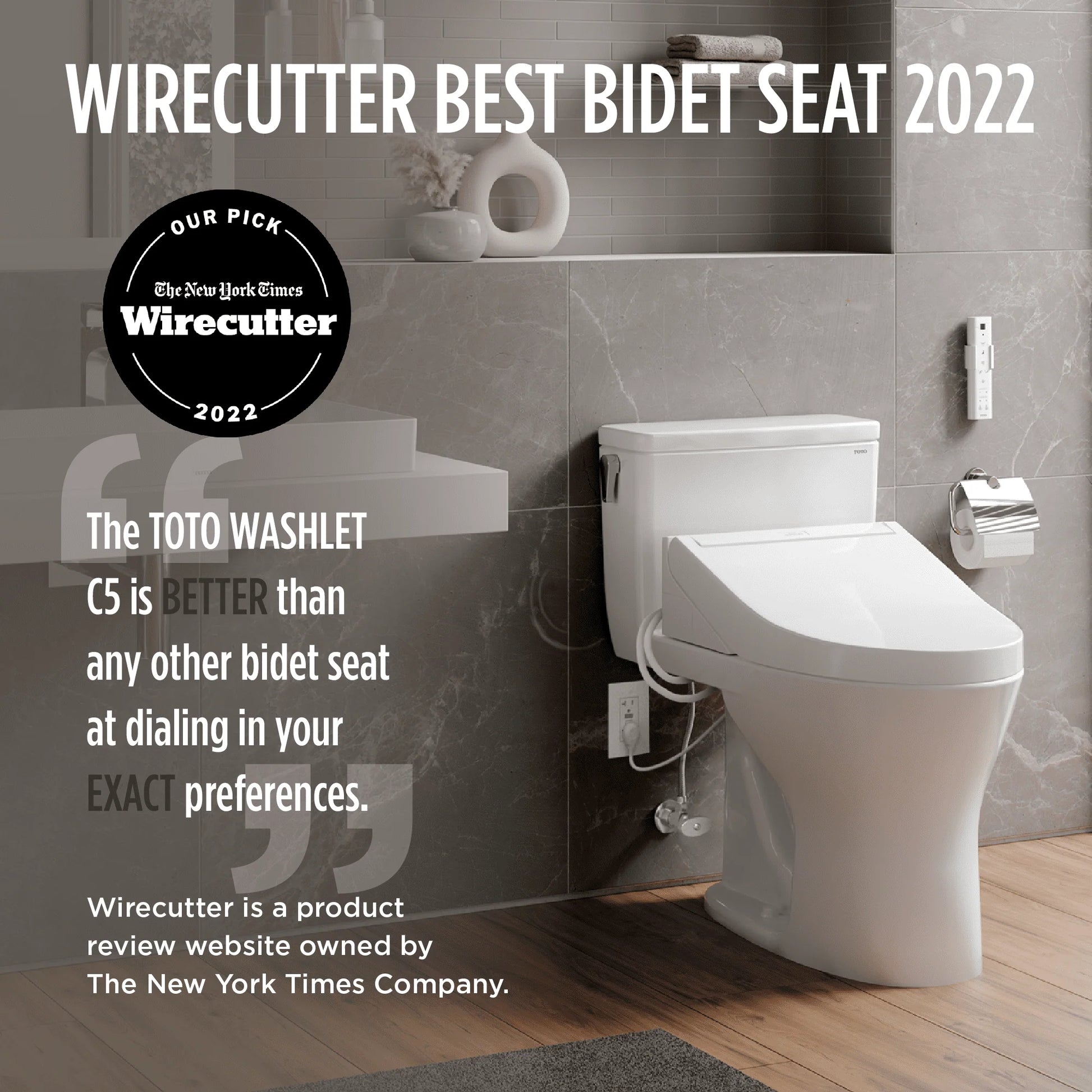 TOTO? WASHLET? C5 Electronic Bidet Toilet Seat with PREMIST and EWATER+ Wand Cleaning, Elongated, Cotton White - SW3084#01