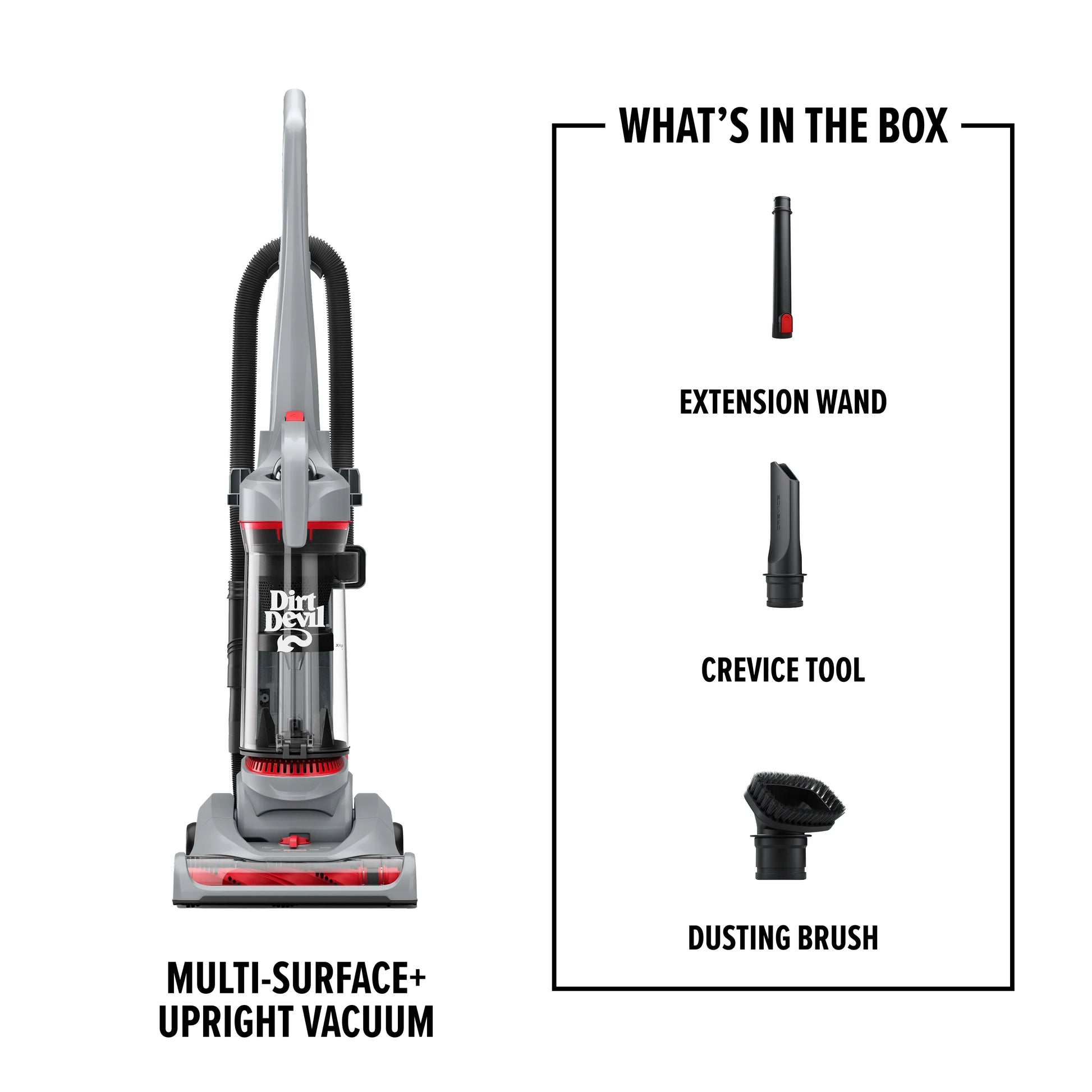 Dirt Devil Performance Pet Bagless Upright Vacuum Cleaner, Pet Friendly, for Carpet & Hard Floors, Above Floor Cleaning, Lightweight, UD76211V, Gray