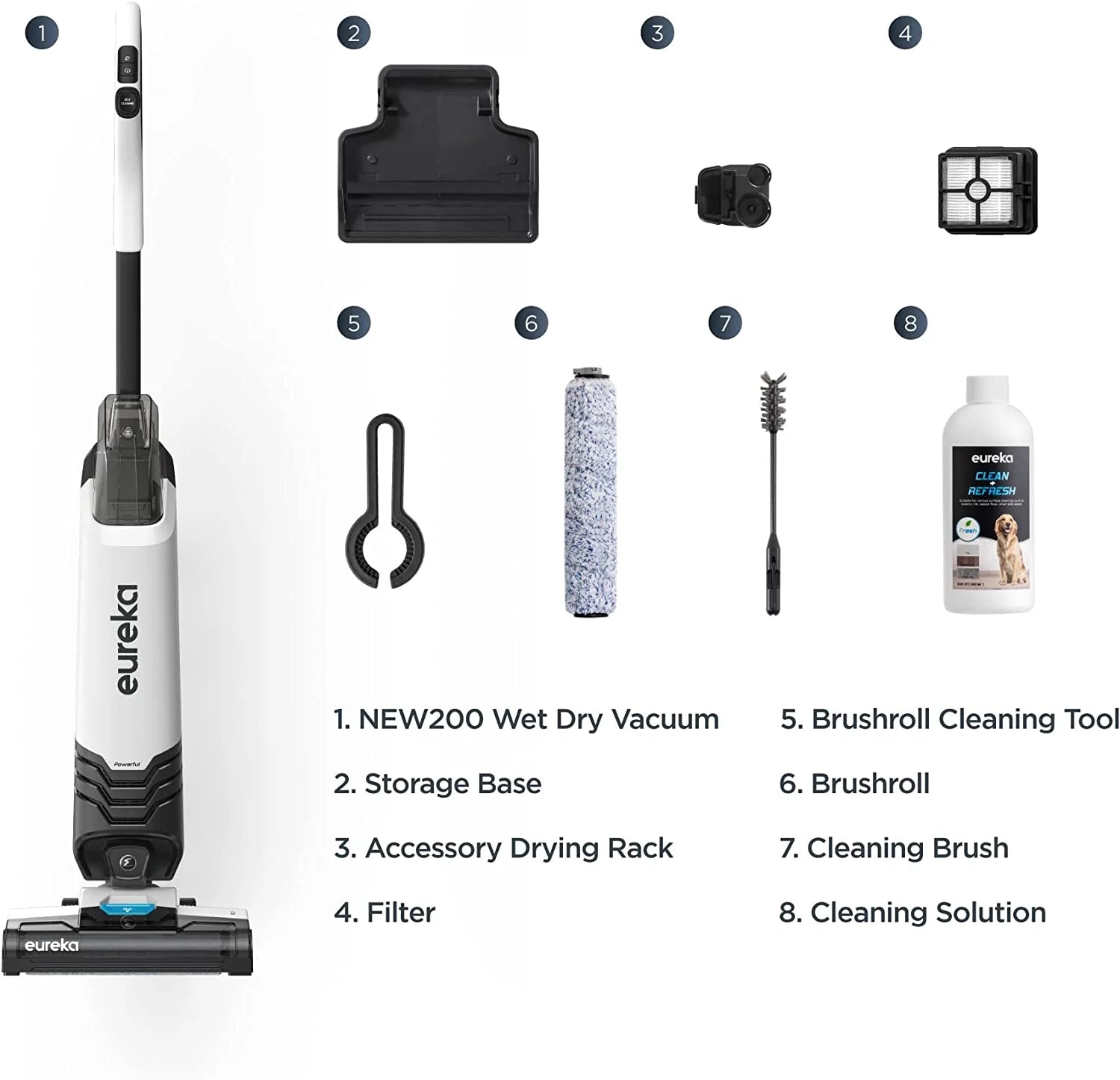 Eureka All in One Wet Dry Vacuum Cleaner and Mop for Multi-Surface Lightweight Self-Cleaning System