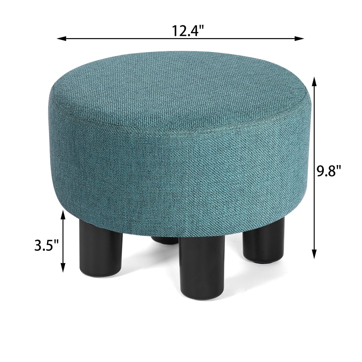 Homebeez Round Footstool Small Upholstered Ottoman Sofa Footrest Stool Padded Seat for Living Room Bedroom Entrance Home Decor