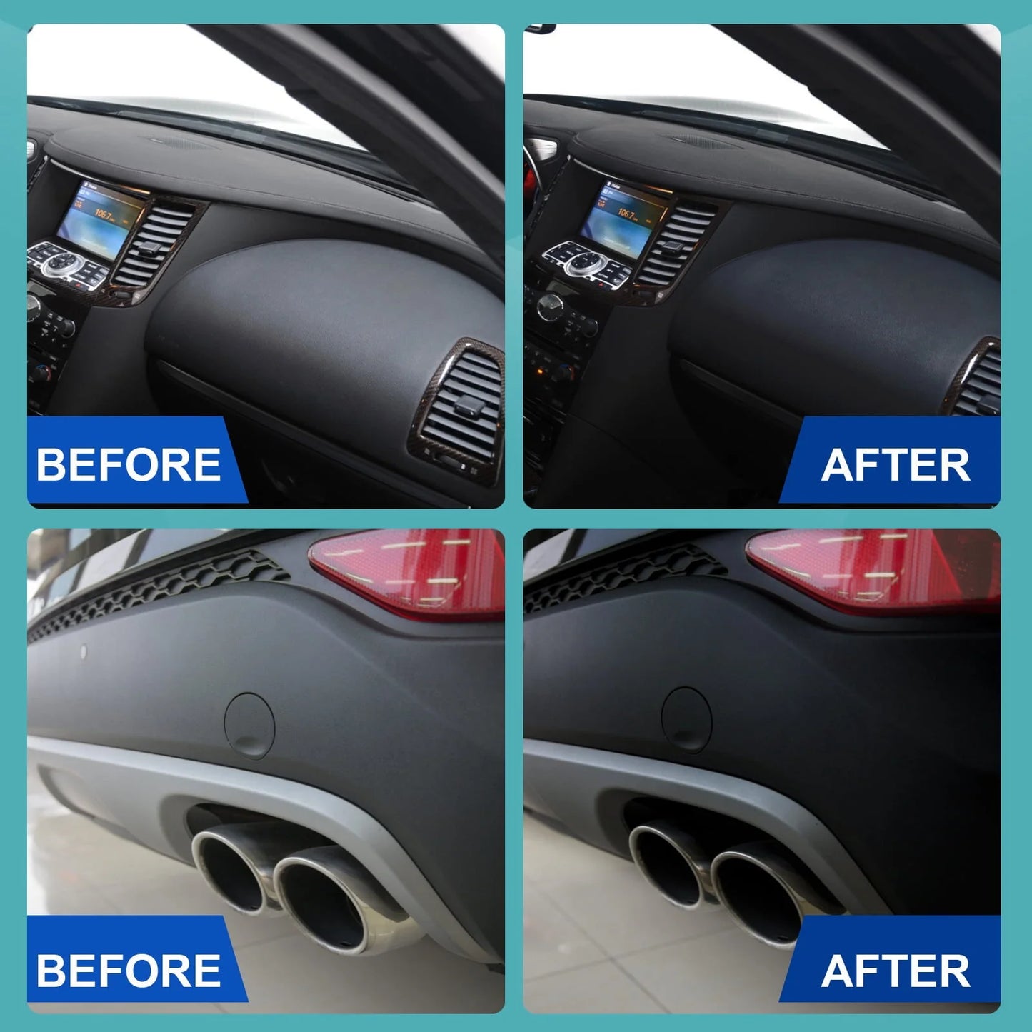 Car Cleaning Kit Plastic Revitalizing Coating Agent, Nano Plastic Refreshing Coating, Plastic Parts Refurbish Agent for Car - Car Care Tools with Sponge and Towel (30ml*2pcs)