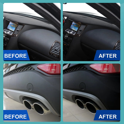 Car Cleaning Kit Plastic Revitalizing Coating Agent, Nano Plastic Refreshing Coating, Plastic Parts Refurbish Agent for Car - Car Care Tools with Sponge and Towel (30ml*2pcs)