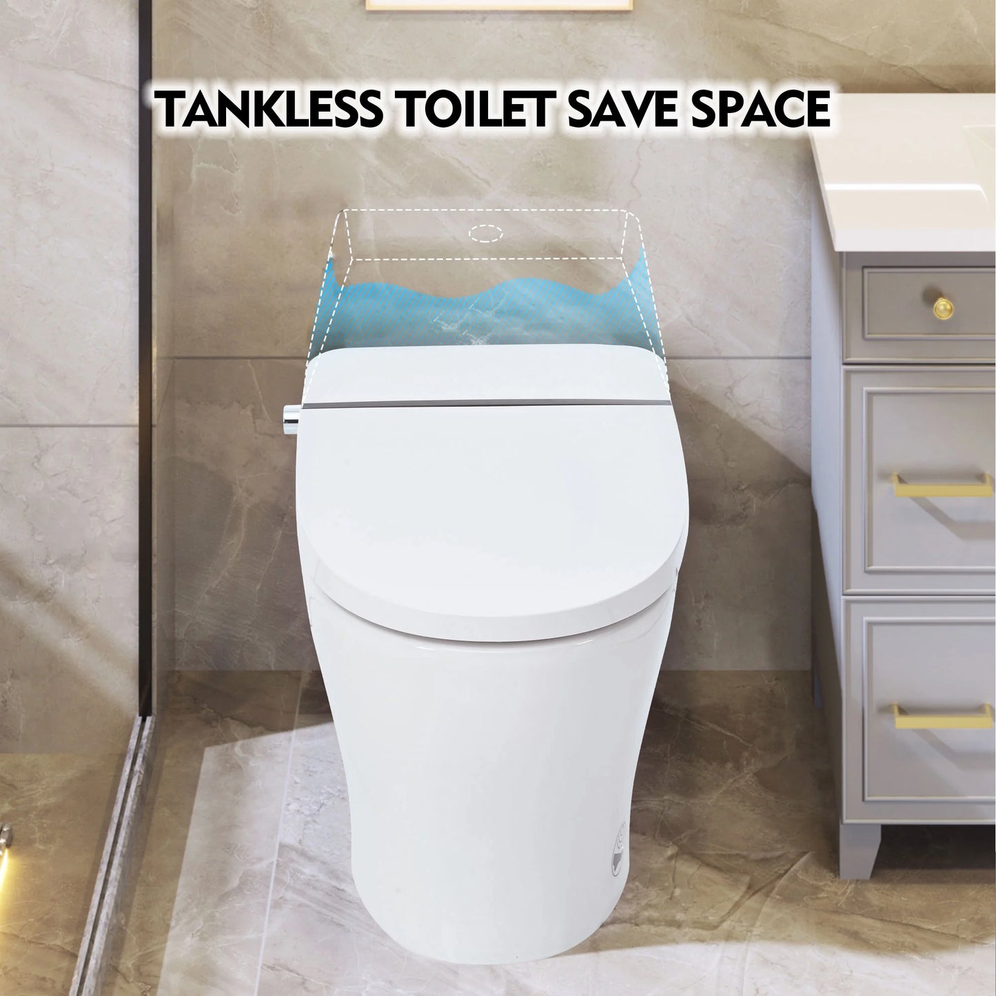 M optimized Smart Toilet With Self-Cleaning Nozzle, Soft Close Dual Flush Toilet 1/1.28 GPF White