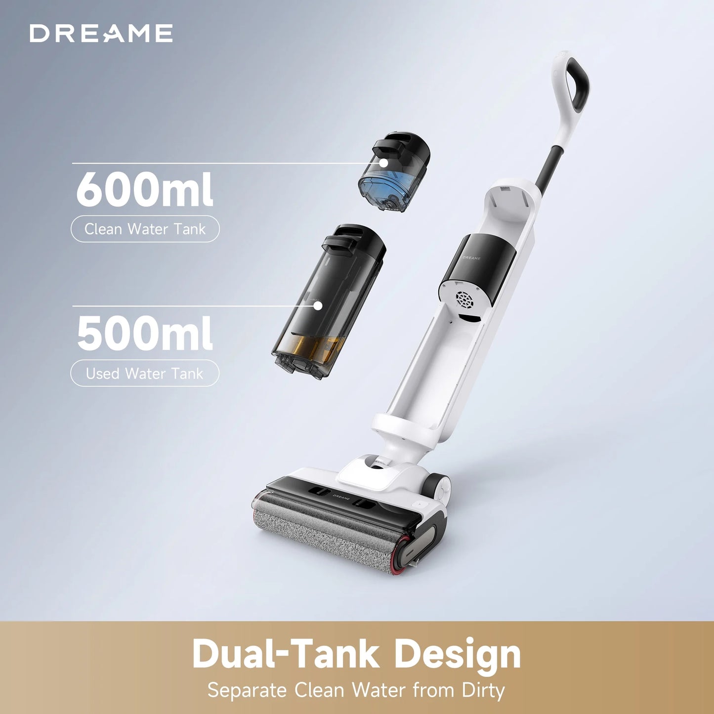 Dreame FloorX 300 Wet Dry Vacuum Cleaner, Vacuum Mop All in One with Auto Self-Cleaning, Floor Cleaner Machine for Hard Floor, 35 Mins Runtime, Edge Cleaning, Self-Propelled Vacuum Mop Combo