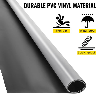 VEVORbrand Dance Floor Roll Portable 6.6 x 15.7 ft Practice Dance Floor 1.5mm Thickness PVC Dance Flooring Dance Floor Grey/Black Roll out Non-slide & Wearproof Dance Floor Easy Cleaning for Ballet