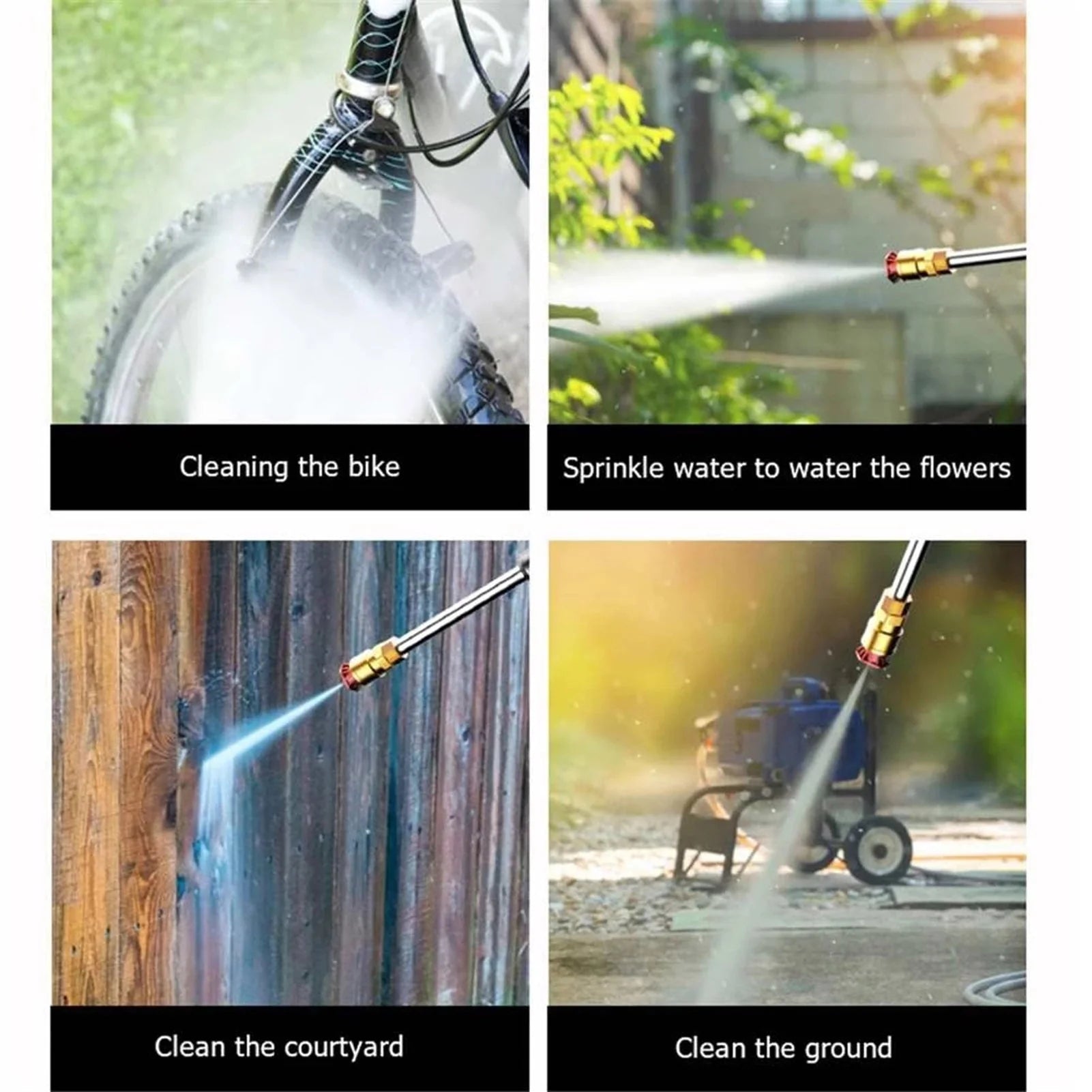 Suzicca Cordless Pressure Washer, 6 in 1 Power Cleaner, 50PSI, Battery and Charger Included for Car Detailing, Fence, Floor Cleaning, Plant