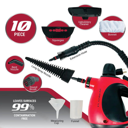 Platinum Deep Cleaning Pressurized Steamer Tool, 10 Piece