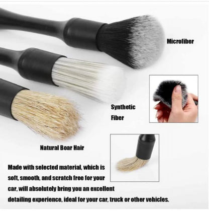 OBOSOE 7 PCS Car Detail Brush Set, Ultra-Soft Cleaning Tool Auto Detail Brushes Kit to Wash Vehicles Interior Exterior Trim Wheel Rim