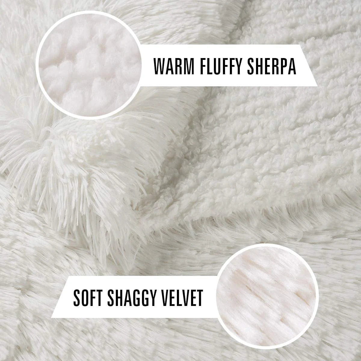 Junovo Super Soft Throw Blanket for Bed, Fluffy Cozy Plush Light Blanket, Washable Warm Furry Throw Blanket for Couch Sofa Chair Home Decor, 50"x60" ,Cream White
