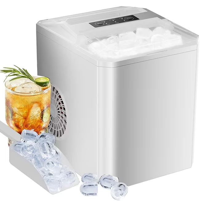 ZUNMOS Countertop Ice Maker,9 Cubes in 6 Minutes, Self-Cleaning, with Ice Basket & Scoop, Black