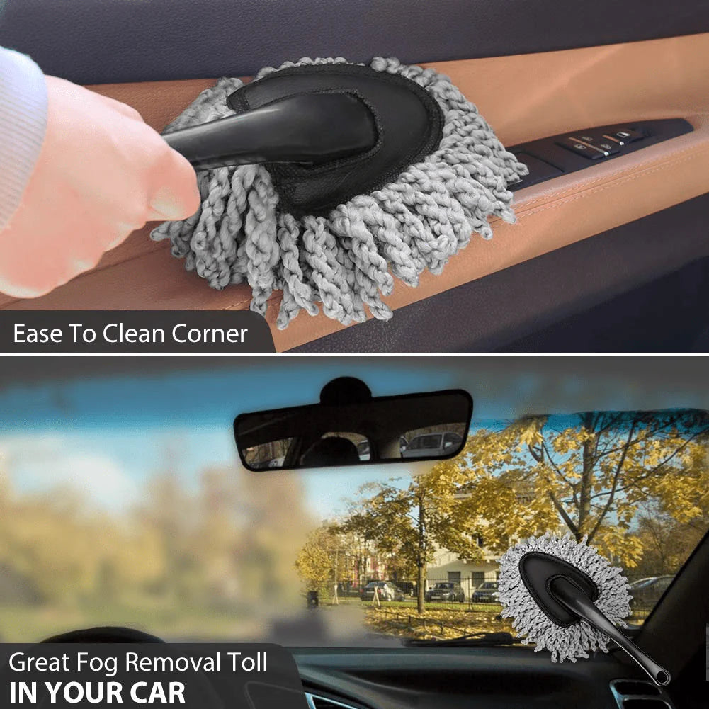 Multi-Functional Microfiber Car Duster Interior & Exterior Dash Dust Cleaner, Cleaning Detail Brush Dusting Washing Tool Kit for Car Home Kitchen Computer California Cleaning Products