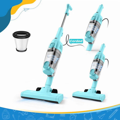 "INSE R6X Corded Stick Vacuum - 15KPa/600W, Ultra-Lightweight - Bagless Upright + Handheld for Hard Floors/Carpet/Pet Hair/Car Cleaning"
