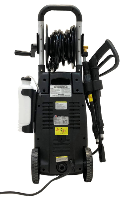 All Power 2000 PSI 1.6 GPM Electric Pressure Washer With Hose Reel for Buildings, Walkway, Vehicles and Outdoor Cleaning, Grey, APW5006