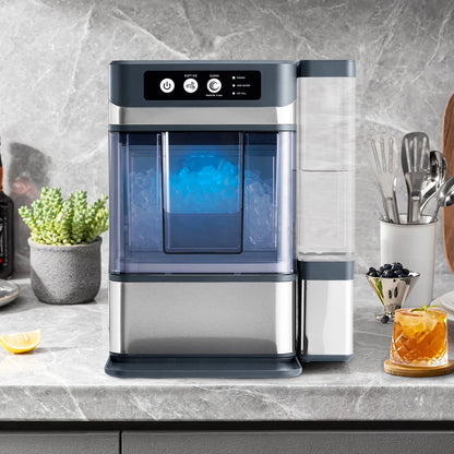 TEKAMON Nugget Ice Maker Countertop, 41lbs/24H, Soft Chewable Pellet Touchscreen Ice Maker with Self-Cleaning Function for Kitchens, Offices, Home