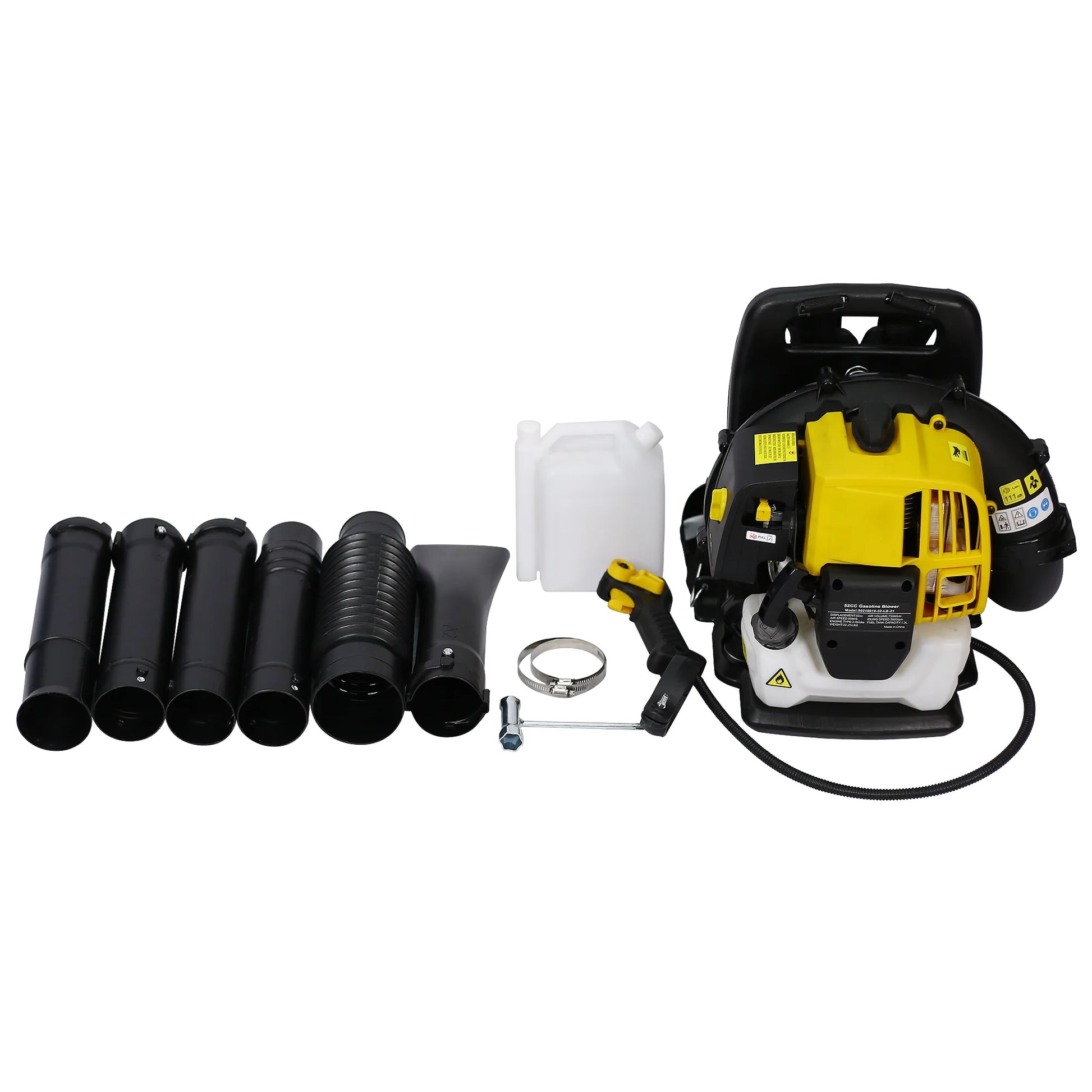 SESSLIFE Backpack Blower, Heavy-Duty Padded Backpack for All Day Comfort, 52CC 2-Cycle Gas Backpack Leaf Blower for Cleaning, Black & Yellow