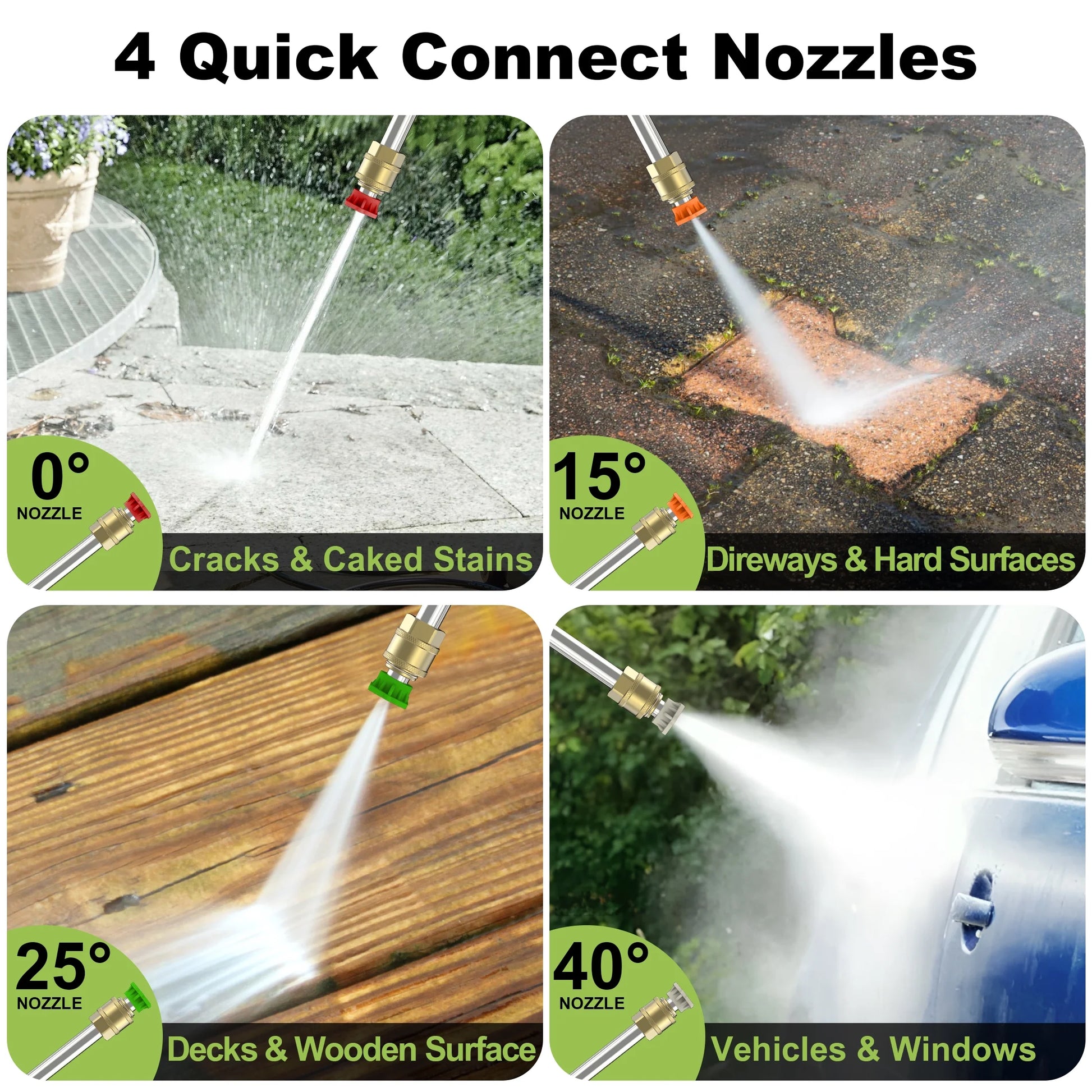 Firstness Pressure Washer 3500 PSI, Electric Power Washer w/ 26 ft Hose, 4 Quick Connect Nozzles, High Pressure Cleaning Machine with Foam Cannon, Portable to Clean Patios, Cars, Fences, Driveways