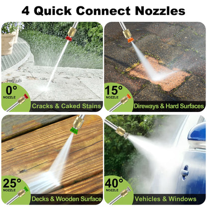 Firstness Pressure Washer 3500 PSI, Electric Power Washer w/ 26 ft Hose, 4 Quick Connect Nozzles, High Pressure Cleaning Machine with Foam Cannon, Portable to Clean Patios, Cars, Fences, Driveways