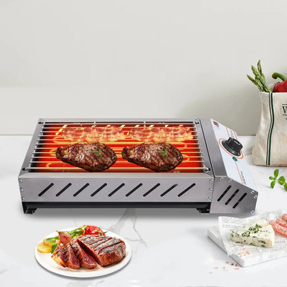 Compact Electric Griller with Adjustable Temperature, 122-572��F, Non-Stick Surface, Easy Cleaning, Perfect for Small Spaces & Countertops