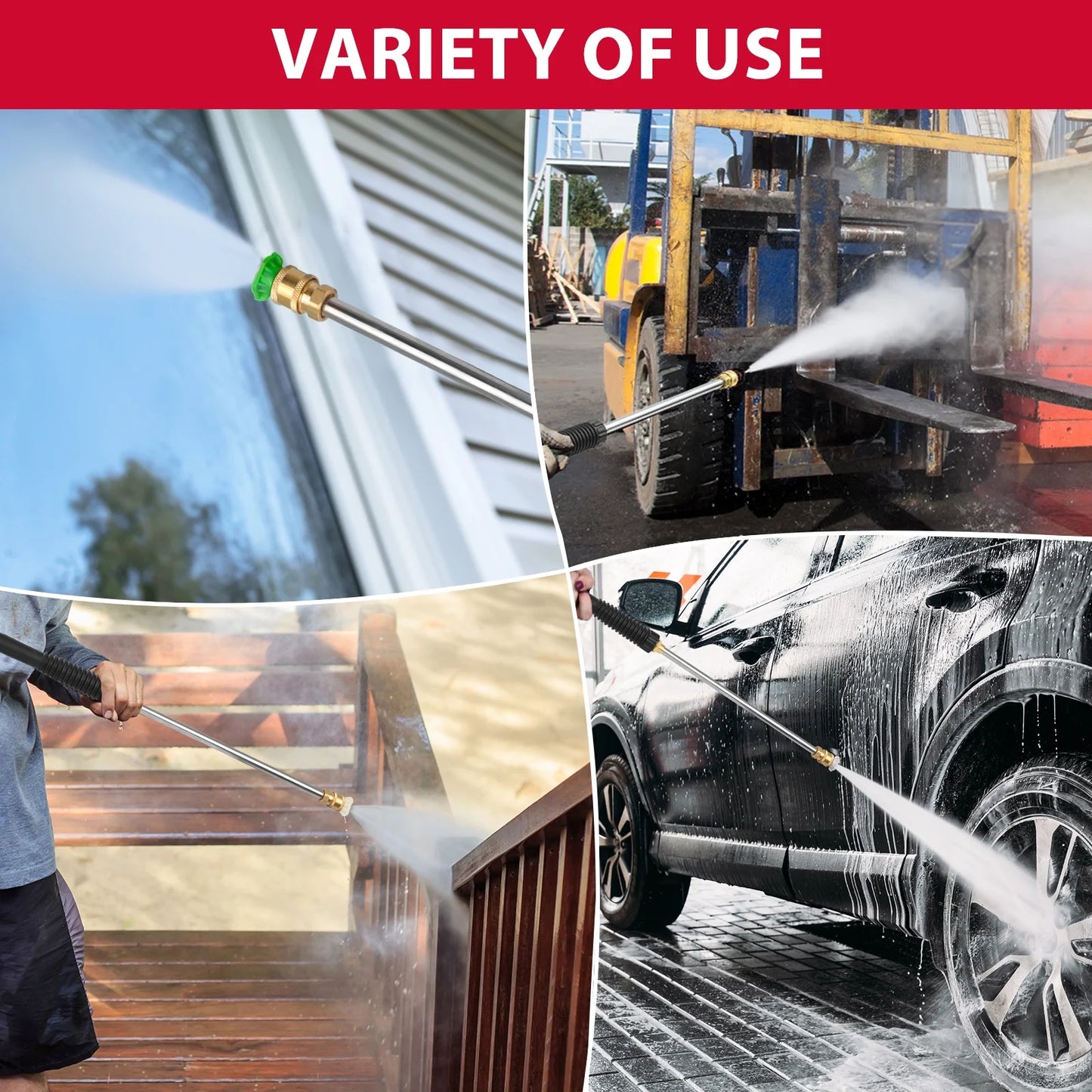 PowerSmart 3400PSI Gas Pressure Washer, 212cc Engine,for Cleaning Walls, Terraces, Vehicles, Gardens