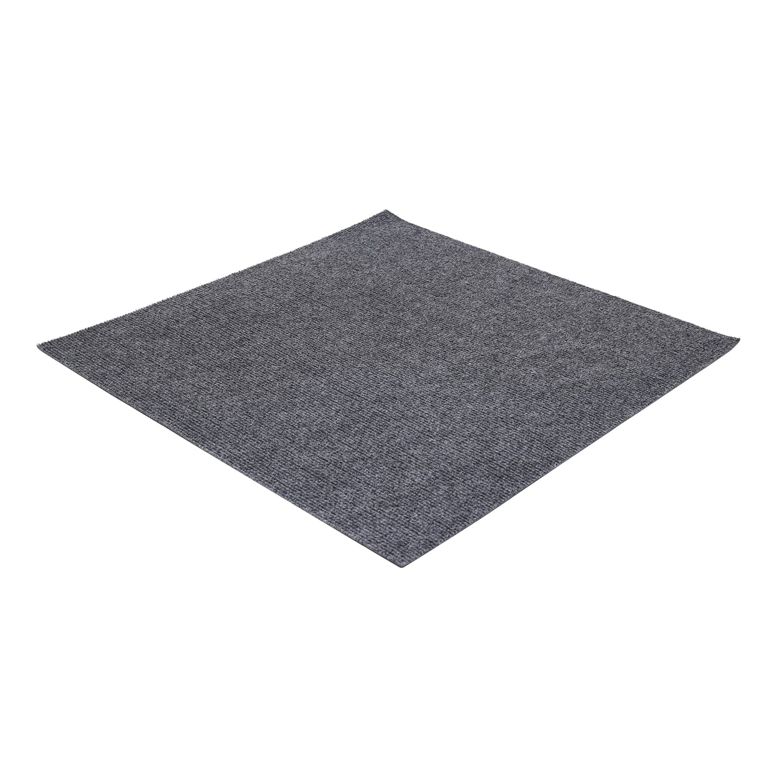 Dark Grey Carpet Tiles 24x24in, Low-Maintenance Polyester Fiber, Self-Adhesive 15-Pcs Set with Effortless Cleaning, Suitable for Hotels & Warehouses