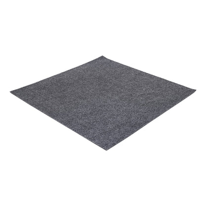 Dark Grey Carpet Tiles 24x24in, Low-Maintenance Polyester Fiber, Self-Adhesive 15-Pcs Set with Effortless Cleaning, Suitable for Hotels & Warehouses