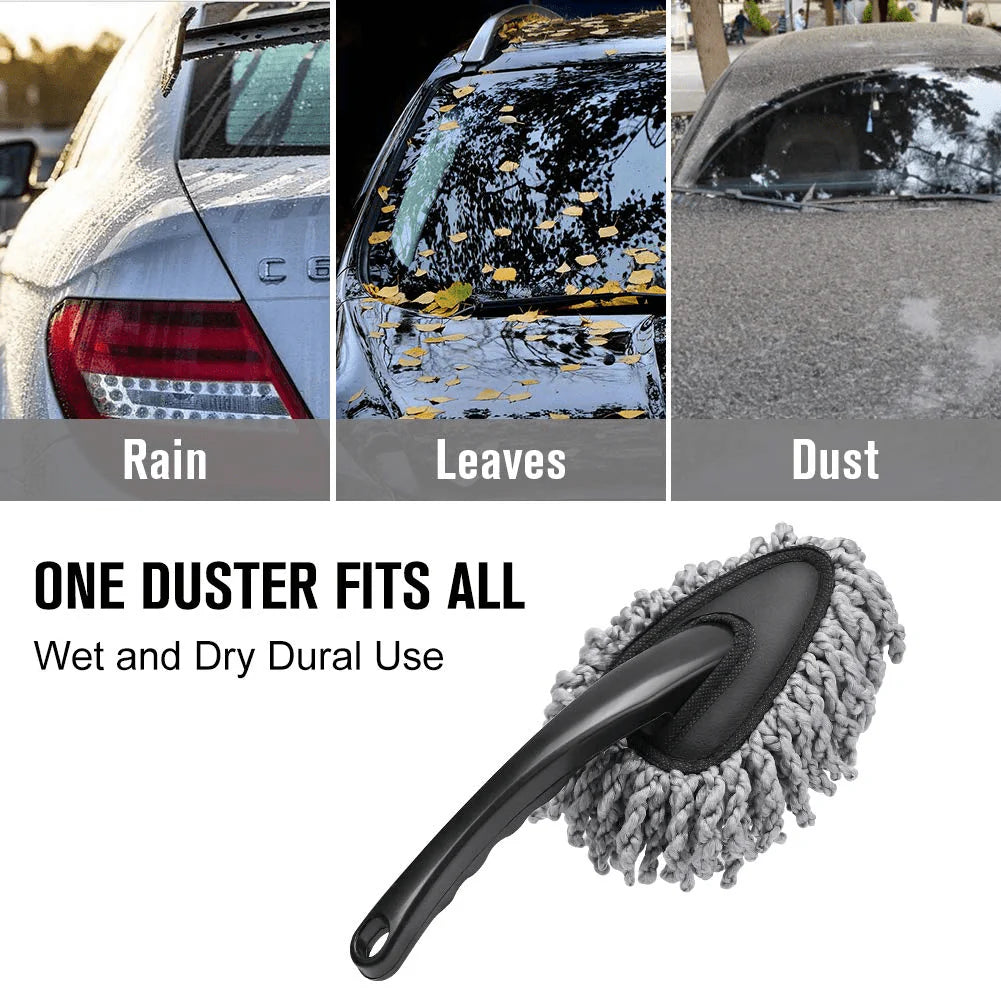 Multi-Functional Microfiber Car Duster Interior & Exterior Dash Dust Cleaner, Cleaning Detail Brush Dusting Washing Tool Kit for Car Home Kitchen Computer California Cleaning Products