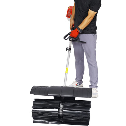 Hand Held Power Broom Sweeper Snow Sweeper GASOLINE Walk Behind Power Shovel Snow Cleaner Outdoor Walk Behind Sweeper, for Dirt Grass Leaves Lawn Debris Artificial Turf & Light Snow Cleaning