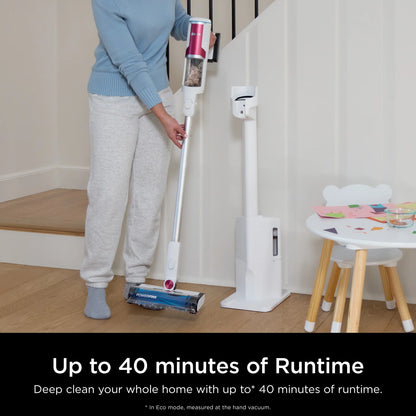 Shark Clean & Empty Cordless Stick Vacuum, Carpet and Hardfloors, Auto Empty Base, Self Cleaning Brushroll, HEPA Filter, BU3120 White