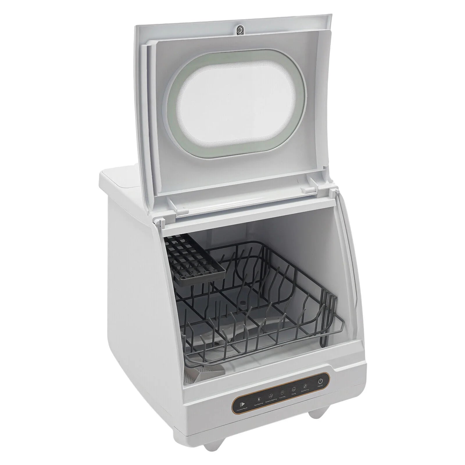 1200W mini Portable Countertop Dishwasher 360�� Rotating Deep Cleaning Dishwasher