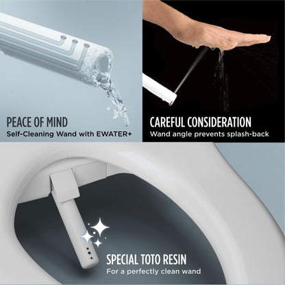 TOTO? WASHLET? C5 Electronic Bidet Toilet Seat with PREMIST and EWATER+ Wand Cleaning, Elongated, Cotton White - SW3084#01