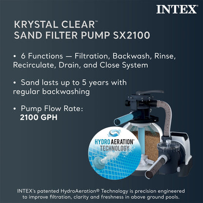 INTEX 18ft x 52in Ultra XTR Above Ground Swimming Pool, Sand Filter Pump, & Cleaning Maintenance Kit