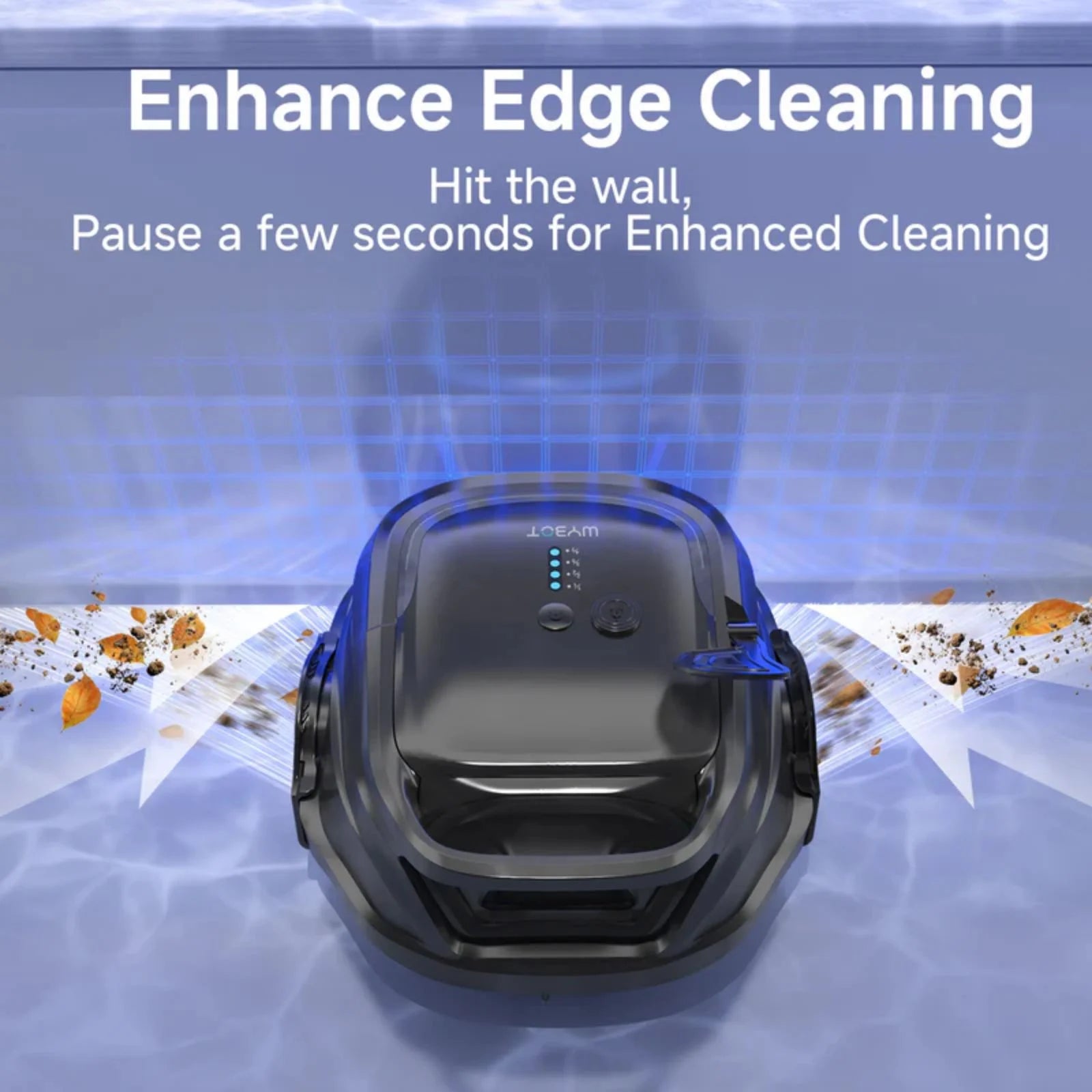 2025 New Upgraded WYBOT A1 Cordless Robotic Pool Vacuum Cleaner - Floor-Only Cleaning for Above Ground Flat-Bottom Pools (Up to 1,076 sq. ft), 120-Min Runtime, Black Green
