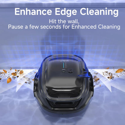 2025 New Upgraded WYBOT A1 Cordless Robotic Pool Vacuum Cleaner - Floor-Only Cleaning for Above Ground Flat-Bottom Pools (Up to 1,076 sq. ft), 120-Min Runtime, Black Green