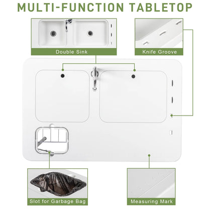 Ktaxon Portable Folding Table Fish Fillet Hunting Cleaning Cutting Camping Picnic with Sink Faucet