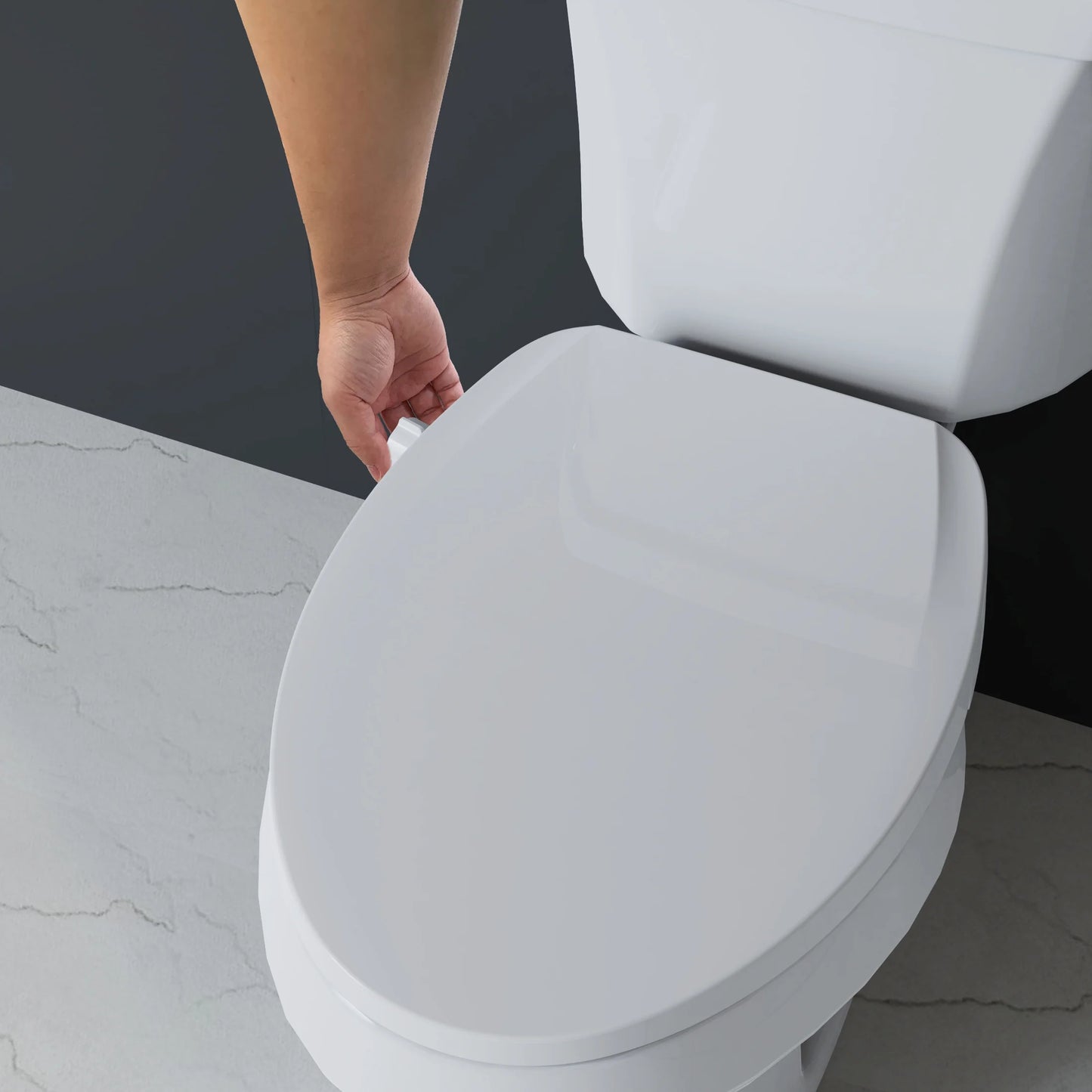 Mainstays Elongated Non-Electric Bidet Toilet Seat with Dual Self-Cleaning Nozzles, Daisy White