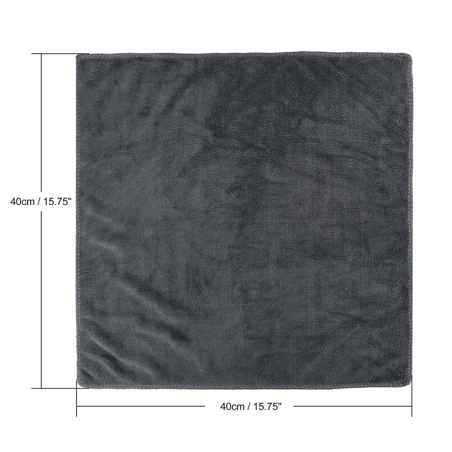 5pcs Gray 300gsm Microfiber Cleaning Cloth Absorbent Car Washing Drying Towel 40 x 40cm
