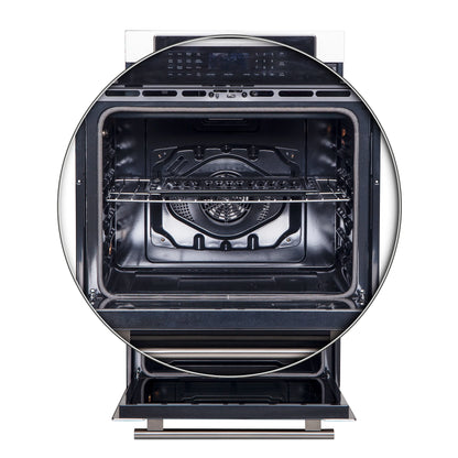 Forno Villarosa 30-Inch Built-In Double Wall Oven, Stainless Steel, Convection Cooking, Touch Control Panel, Self-Cleaning Function