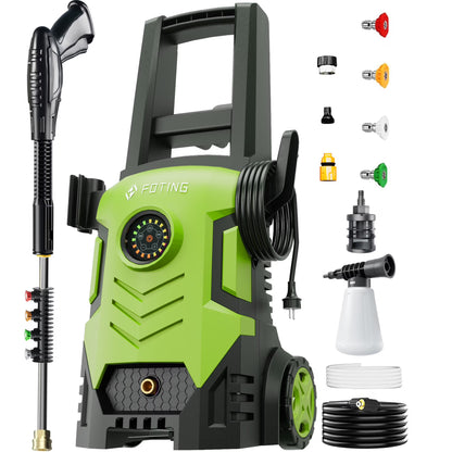 2025upgraded Electric Pressure Washer with Touch Screen, 5000PSI Max 3.3GPM��Adjustable 8 Level,4 Quick Connect Nozzles, Inlet Hose & Filter& Foam Cannon for Cars/Fences/Driveways/Home Cleaning
