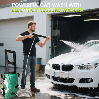 OHHANI Electric Pressure Washer with 32 ft Hose, 2030 PSI Max 2.4 GPM 220V with Foam Cannon 4 Nozzles for Cleaning Cars Patios Driveways Fences Pools