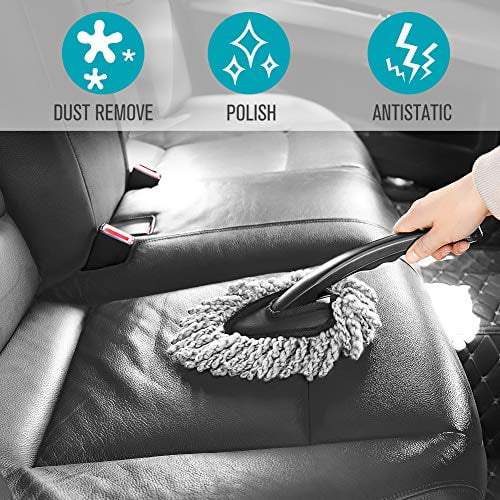 Multi-Functional Microfiber Car Duster Interior & Exterior Dash Dust Cleaner, Cleaning Detail Brush Dusting Washing Tool Kit for Car Home Kitchen Computer California Cleaning Products