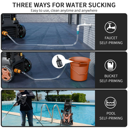 Electric Pressure Washer, 4500 PSI 3.2 GPM Power Washer with 4 Quick Connect Nozzles, High Pressure Cleaning Machine with Foam Cannon for Cars/Fences/Driveways/Patios/Home Cleaning