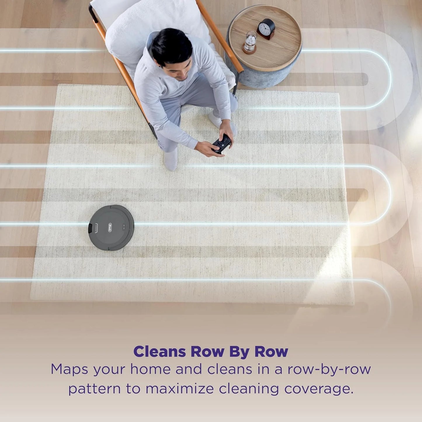 Shark Navigator Robot Vacuum with SmartPath Navigation and Self-Cleaning Brushroll, Powerful Suction, Pet Hair Pickup, Anti-Hair Wrap, for Carpets & Hard Floors, Steel Grey, RV2110