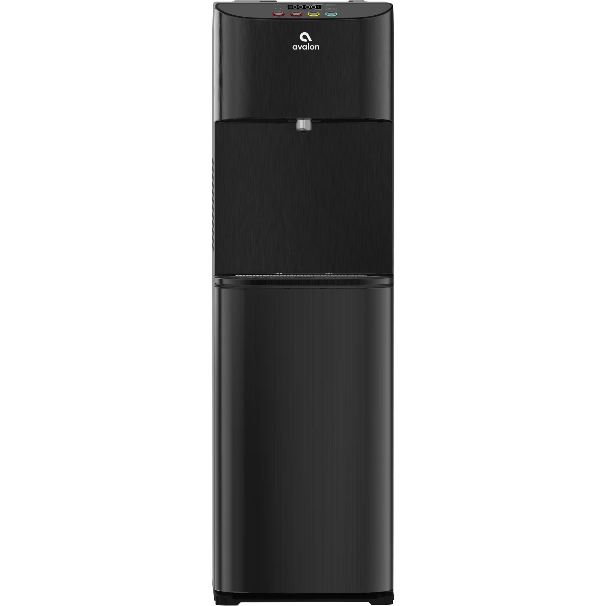 Avalon Electric Bottleless Water Cooler Water Dispenser - 3 Temperatures, Digital Clock with Temperature Control, Self Cleaning, Black Stainless Steel