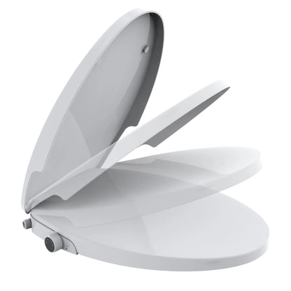 Mainstays Elongated Non-Electric Bidet Toilet Seat with Dual Self-Cleaning Nozzles, Daisy White